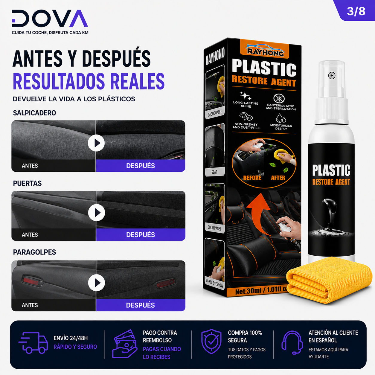 Restaurador de Plásticos para Coche – Acabado Como Nuevo en Minutos